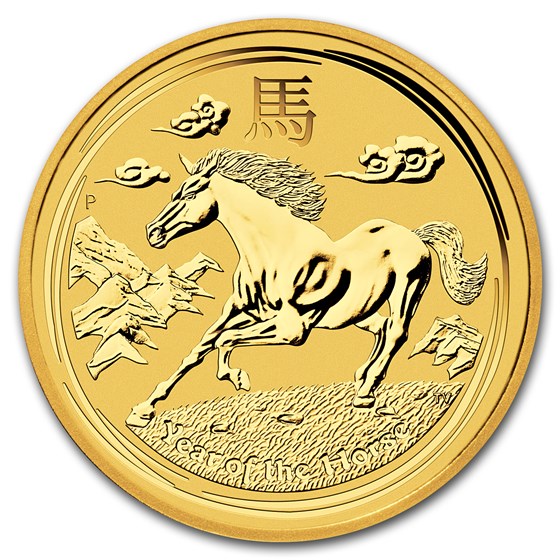 2014 Australia 2 oz Gold Lunar Horse BU (Series II) 2014 Australia 2 oz Gold Lunar Horse BU (Series II)